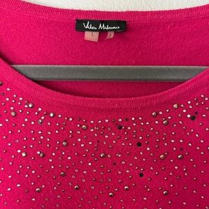 Vila Milano Pink Embellished Women's Sweater